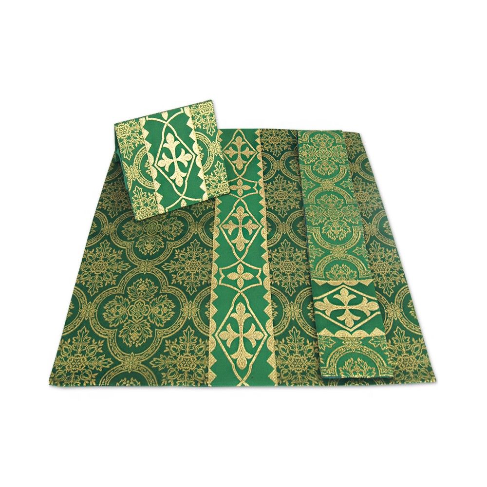 Bursa, Manipularz, Welon na kielich, kolor zielony (8) - BURSY, ZESTAWY DO CHORYCH