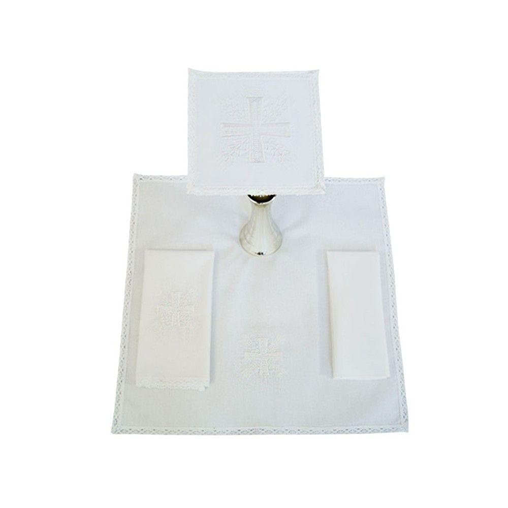Bielizna kielichowa haft biały Krzyż (17)