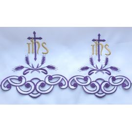 Obrus ołtarzowy haftowany - Krzyż IHS (64) - OBRUSY OŁTARZOWE - Nowość