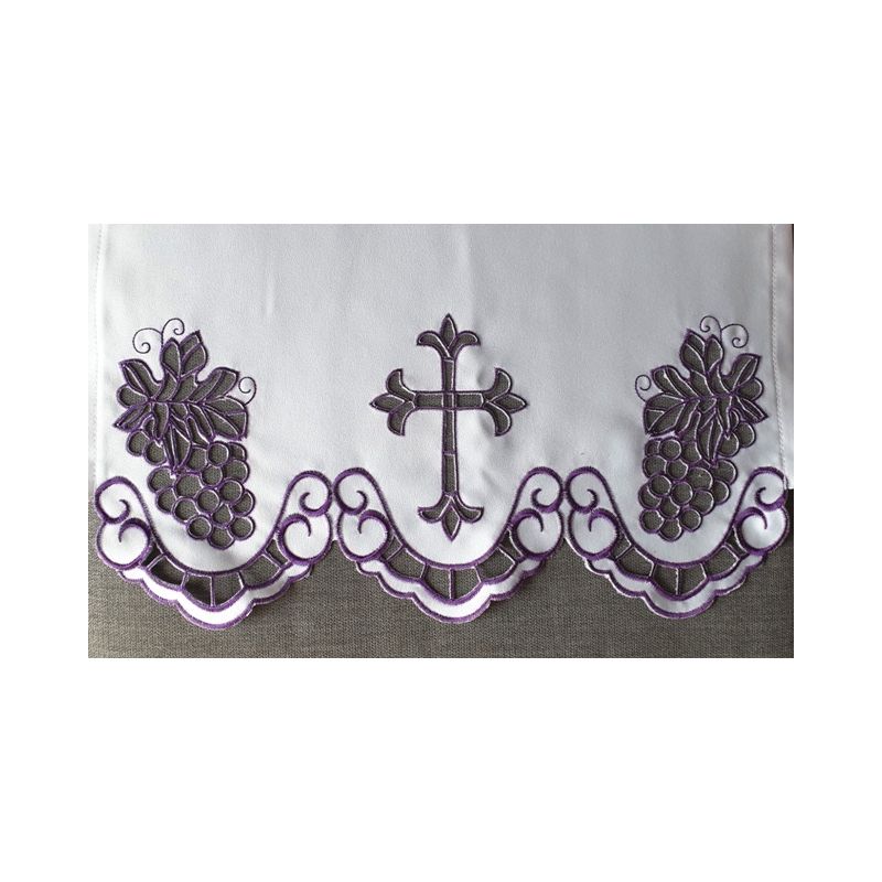 Obrus ołtarzowy haftowany - wzór eucharystyczny (196) - Obrus ołtarzowy haftowany - wzór eucharystyczny (196)