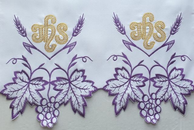 Obrus ołtarzowy haftowany - wzór eucharystyczny (199)