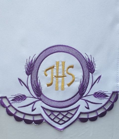 Obrus ołtarzowy haftowany - wzór eucharystyczny (203) - zdjęcie 2 - Obrus ołtarzowy haftowany - wzór eucharystyczny (203)