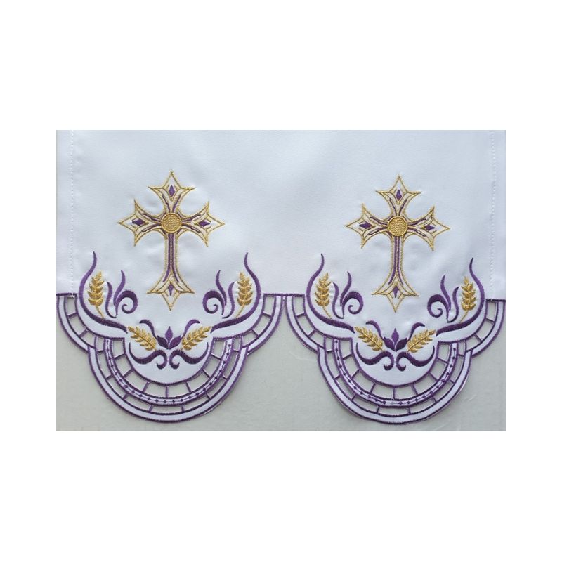 Obrus ołtarzowy haftowany - wzór eucharystyczny (206) - Obrus ołtarzowy haftowany - wzór eucharystyczny (206)