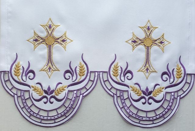 Obrus ołtarzowy haftowany - wzór eucharystyczny (206)