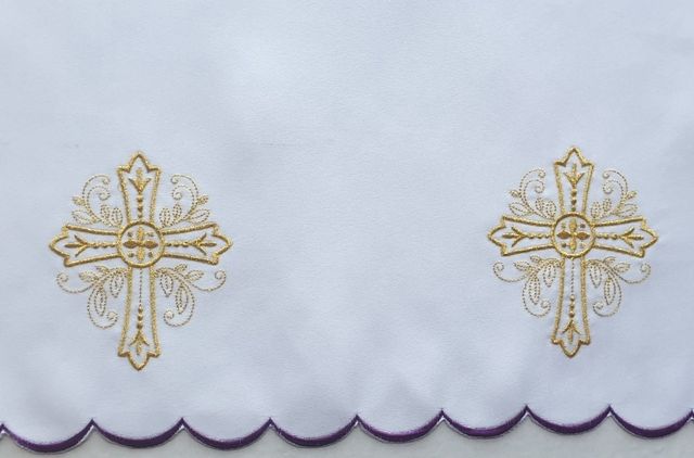 Obrus ołtarzowy haftowany - wzór eucharystyczny (207)