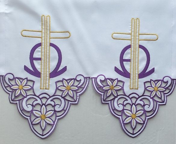 Obrus ołtarzowy haftowany - wzór eucharystyczny (208)