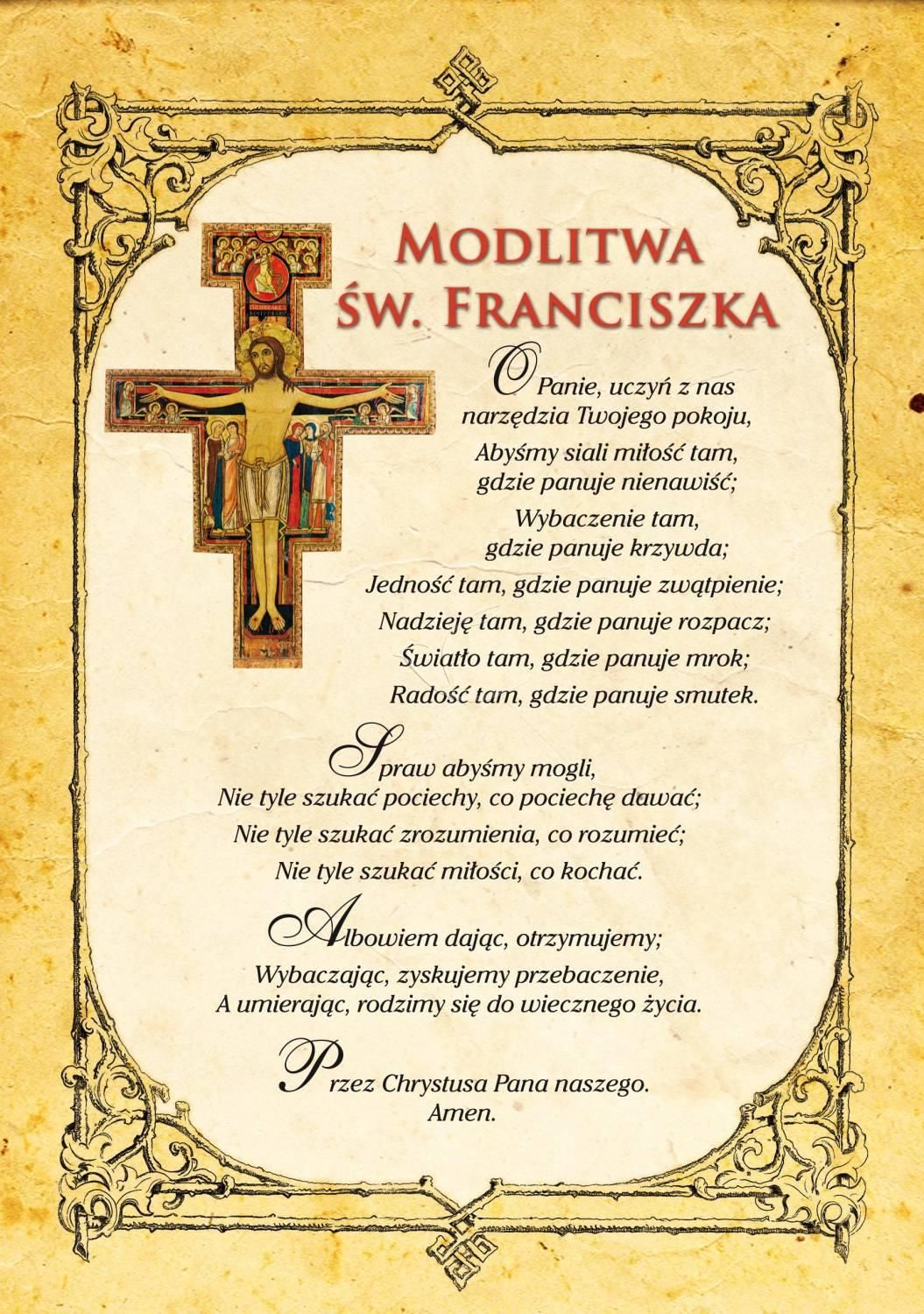 Święty Franciszek - Ikona dwustronna z modlitwą format A5 - zdjęcie 2 - Święty Franciszek - Ikona dwustronna z modlitwą format A5