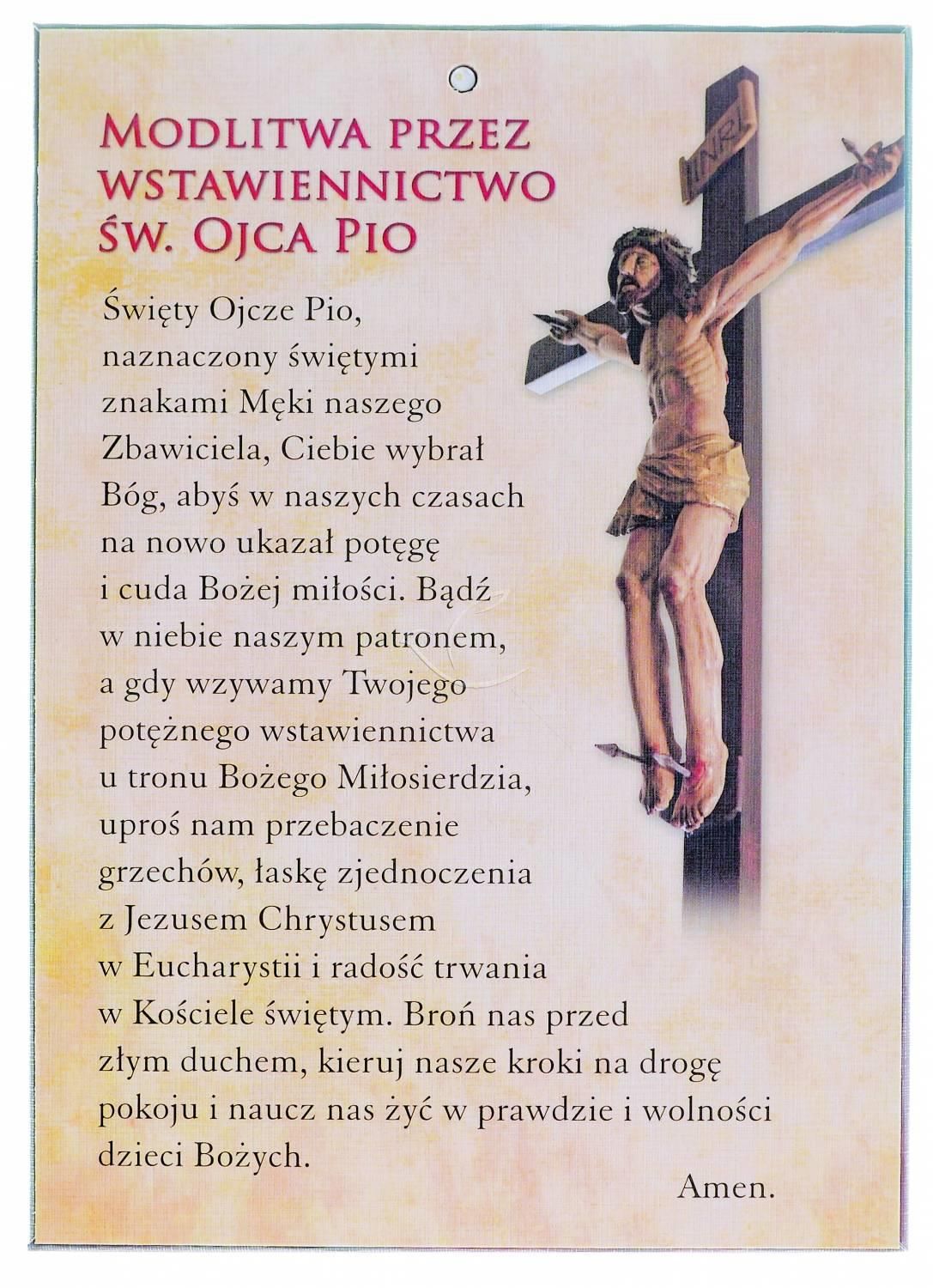 Święty Ojciec Pio - Ikona dwustronna z modlitwą A5 - zdjęcie 2 - Święty Ojciec Pio - Ikona dwustronna z modlitwą A5