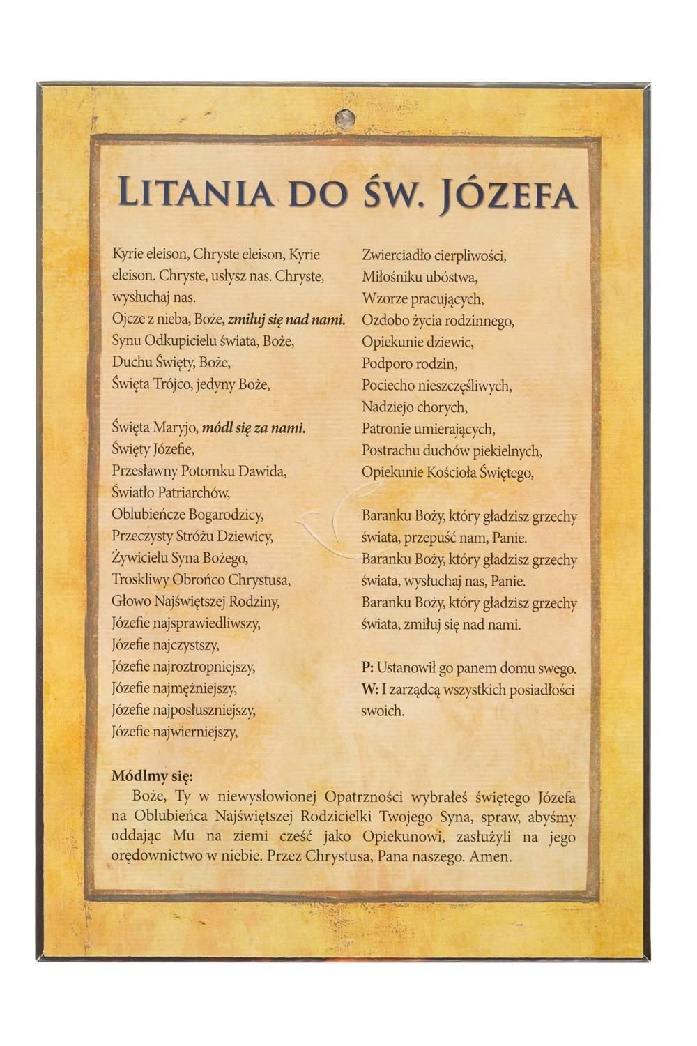 Święty Józef - Ikona dwustronna z modlitwą format A5 - zdjęcie 2 - Święty Józef - Ikona dwustronna z modlitwą format A5