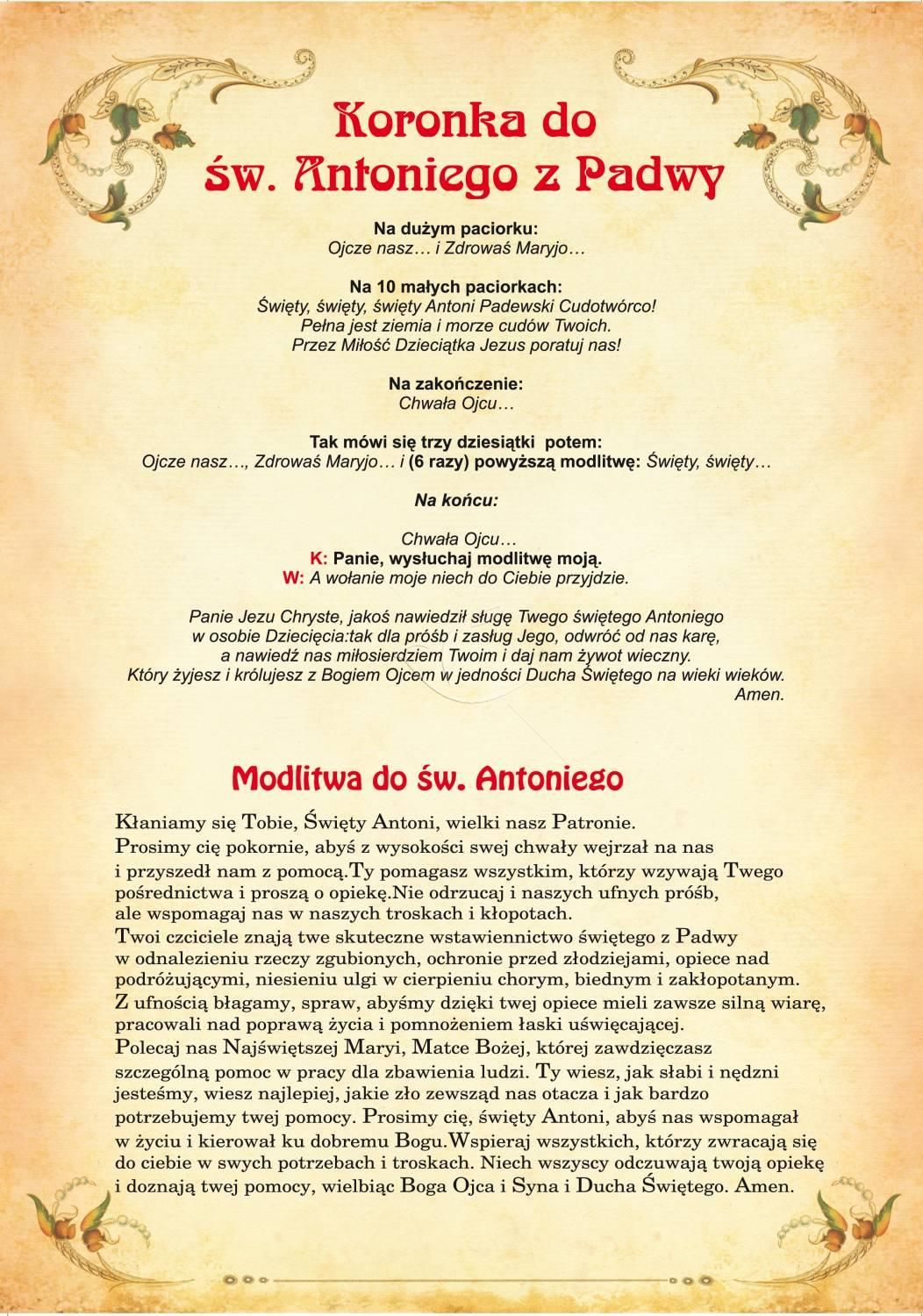 Święty Antoni - Ikona dwustronna z modlitwą format A4 - zdjęcie 2 - Święty Antoni - Ikona dwustronna z modlitwą format A4