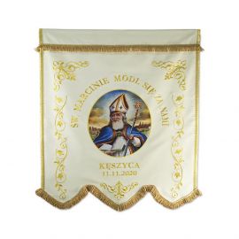 Chorągiew drukowana MB Częstochowska, Św. Marcin - zdjęcie 3 - Chorągiew drukowana MB Częstochowska, Św. Marcin