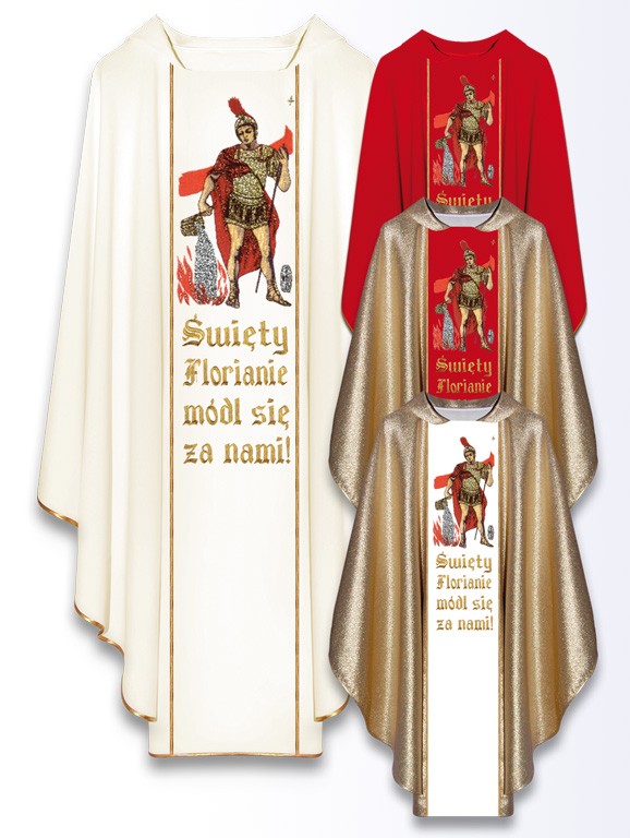 Ornat z wizerunkiem św. Floriana + napis