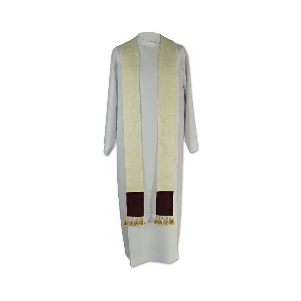 Ornat Semi Gotycki - ecru żakard (56) - zdjęcie 2 - Ornat Semi Gotycki - ecru żakard (56)