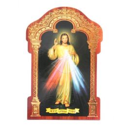 Obrazek HDF ze złotą ramką Jezu Ufam Tobie - Obrazek religijny płyta HDF - Nowość