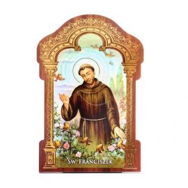 Obrazek HDF ze złotą ramką Święty Franciszek - Obrazek religijny płyta HDF - Nowość