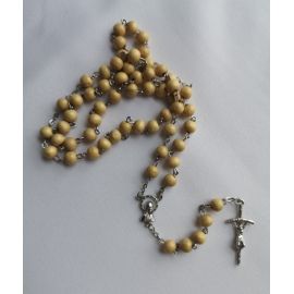 Różaniec drewniany na drucie, jasny brąz - RÓŻAŃCE, KORONKI, TAJEMNICE RÓŻAŃCOWE - Nowość