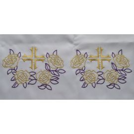 Obrus ołtarzowy haftowany - wzór eucharystyczny (210) - OBRUSY OŁTARZOWE - Nowość