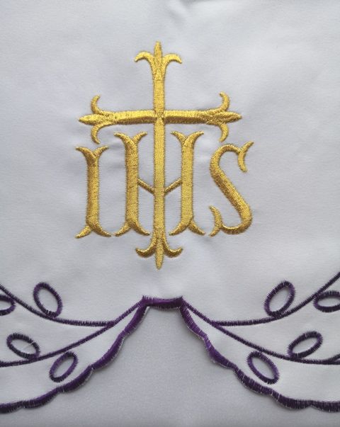 Obrus ołtarzowy haftowany - wzór eucharystyczny (211) - zdjęcie 2 - Obrus ołtarzowy haftowany - wzór eucharystyczny (211)