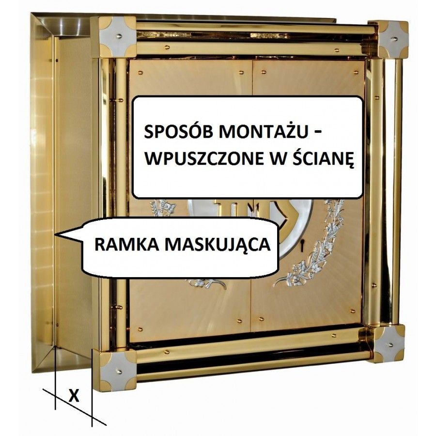 Tabernakulum mosiężne IHS, krzyż (31) - zdjęcie 4 - Tabernakulum mosiężne IHS, krzyż (31)