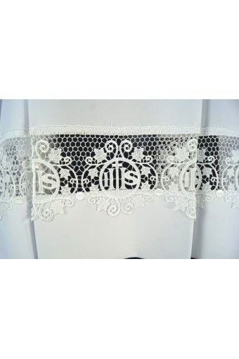 Komża kapłańska z zakładkami - koronka IHS (10) - zdjęcie 2 - Komża kapłańska z zakładkami - koronka IHS (10)