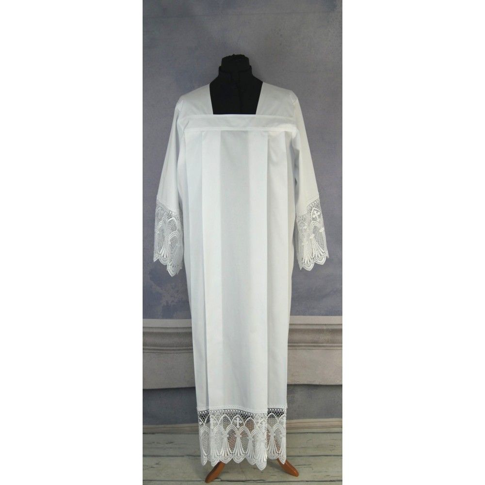 Alba kapłańska tradycyjna z zakładkami + gipiura (11) - zdjęcie 3 - Alba kapłańska tradycyjna z zakładkami + gipiura (11)