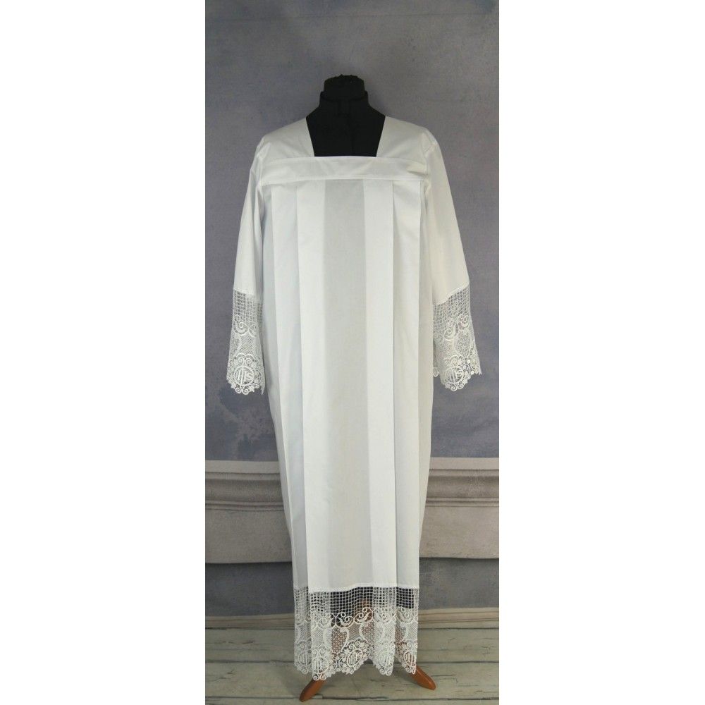 Alba kapłańska tradycyjna z zakładkami + gipiura (12) - zdjęcie 3 - Alba kapłańska tradycyjna z zakładkami + gipiura (12)