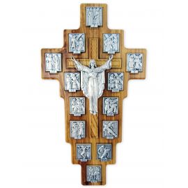 Krzyż z drogą krzyżową - drzewo oliwne (1) - KRZYŻE, KRZYŻYKI - Nowość