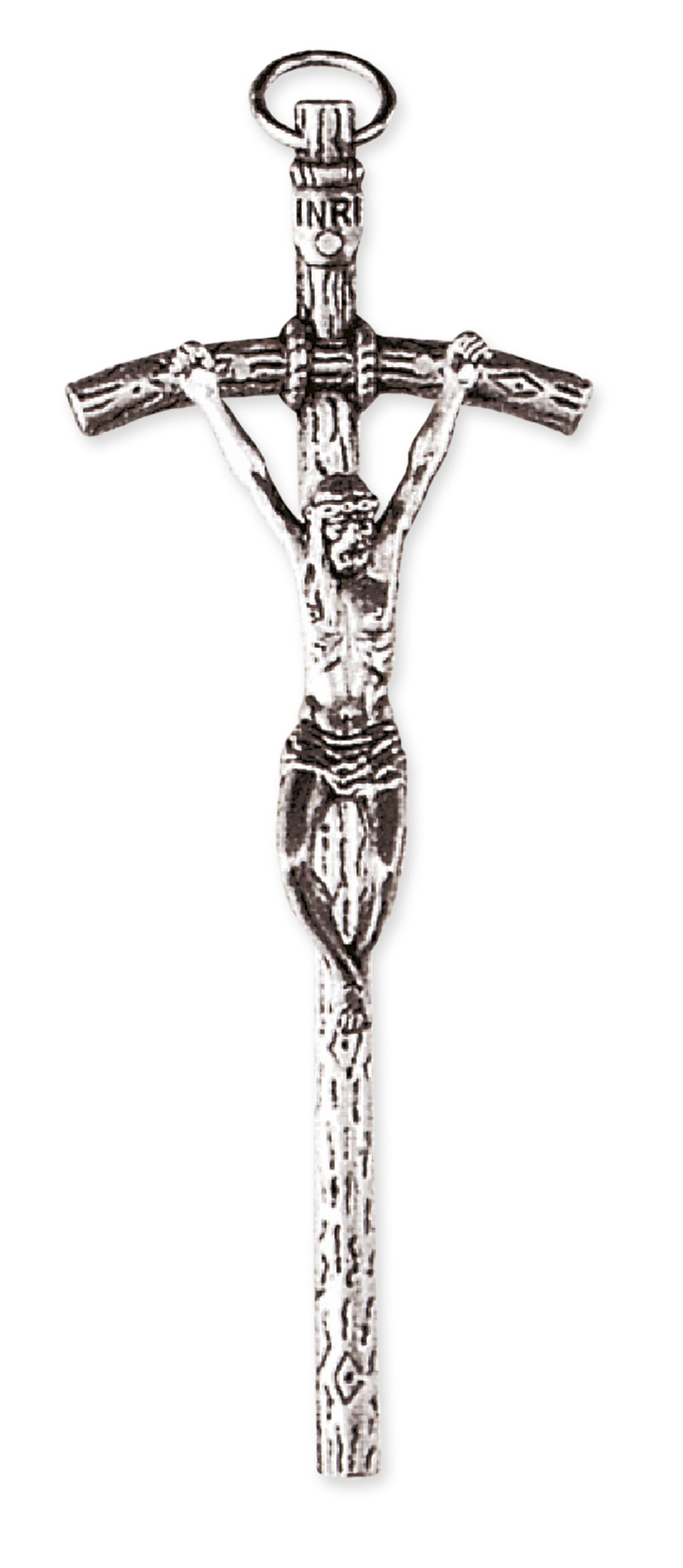 Krzyż papieski metalowy 11 cm