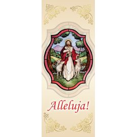 Baner Dobry pasterz z owieczkami - Alleluja (2) - WIELKANOC - Nowość