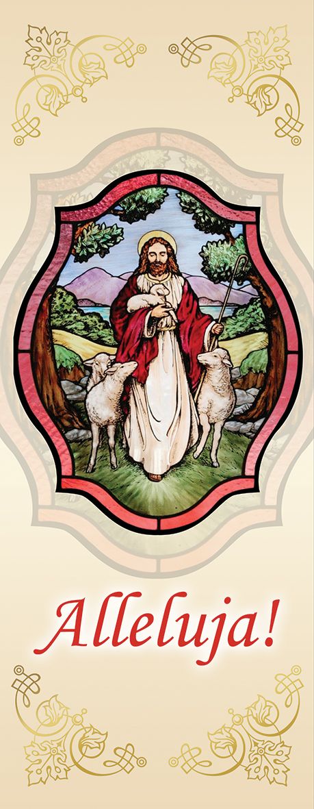 Baner Dobry pasterz z owieczkami - Alleluja (2)
