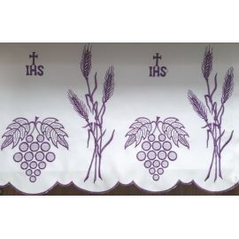 Obrus ołtarzowy haftowany - wzór eucharystyczny (216) - OBRUSY OŁTARZOWE - Nowość
