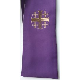 Stuła dwustronna kapłańska - biało-fioletowa (M) - KONCELEBRA - Nowość