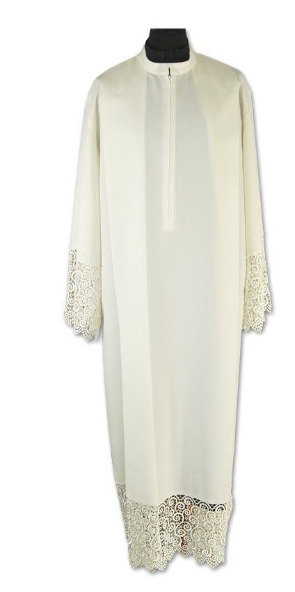 Alba kapłańska tradycyjna z gipiurą, ecru (14)