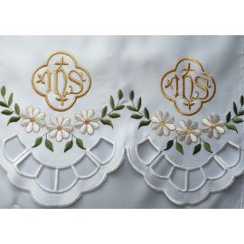 Obrus ołtarzowy haftowany - wzór eucharystyczny (143) - OBRUSY OŁTARZOWE - Nowość
