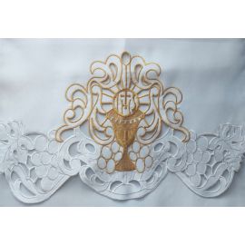 Obrus ołtarzowy haftowany - wzór eucharystyczny (218) - OBRUSY OŁTARZOWE - Nowość