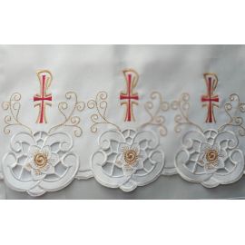Obrus ołtarzowy haftowany - wzór eucharystyczny (220) - OBRUSY OŁTARZOWE - Nowość