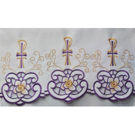 Obrus ołtarzowy haftowany - wzór eucharystyczny (221) - OBRUSY OŁTARZOWE - Nowość
