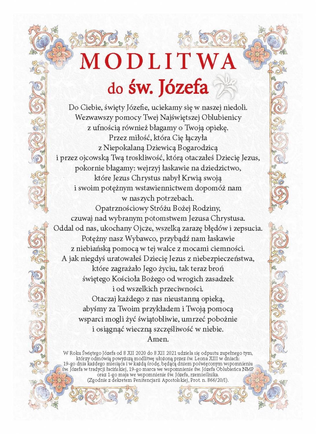 Święty Józef - Ikona dwustronna z modlitwą format A5 (2) - zdjęcie 2 - Święty Józef - Ikona dwustronna z modlitwą format A5 (2)