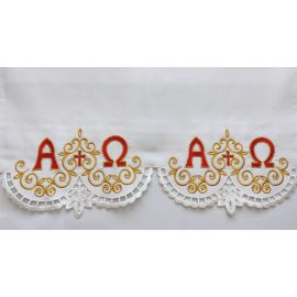 Obrus ołtarzowy haftowany - Alfa Omega (76) - OBRUSY WIELKANOCNE - Nowość