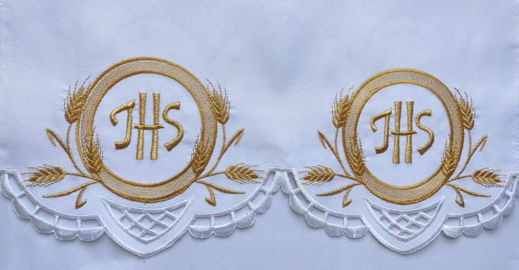 Obrus ołtarzowy haftowany - wzór eucharystyczny (117)