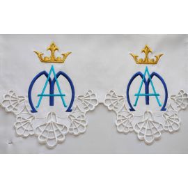 Obrus ołtarzowy haftowany - wzór Maryjny (98) - OBRUSY OŁTARZOWE - Nowość
