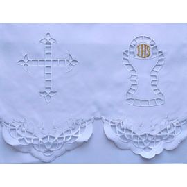 Obrus ołtarzowy haftowany - wzór eucharystyczny (97) - OBRUSY OŁTARZOWE - Nowość
