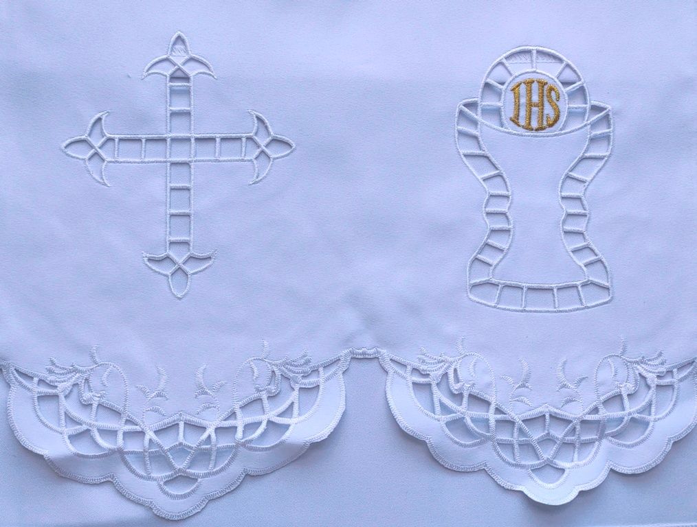 Obrus ołtarzowy haftowany - wzór eucharystyczny (97)