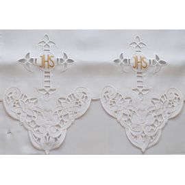 Obrus ołtarzowy haftowany - wzór eucharystyczny (96) - OBRUSY OŁTARZOWE - Nowość