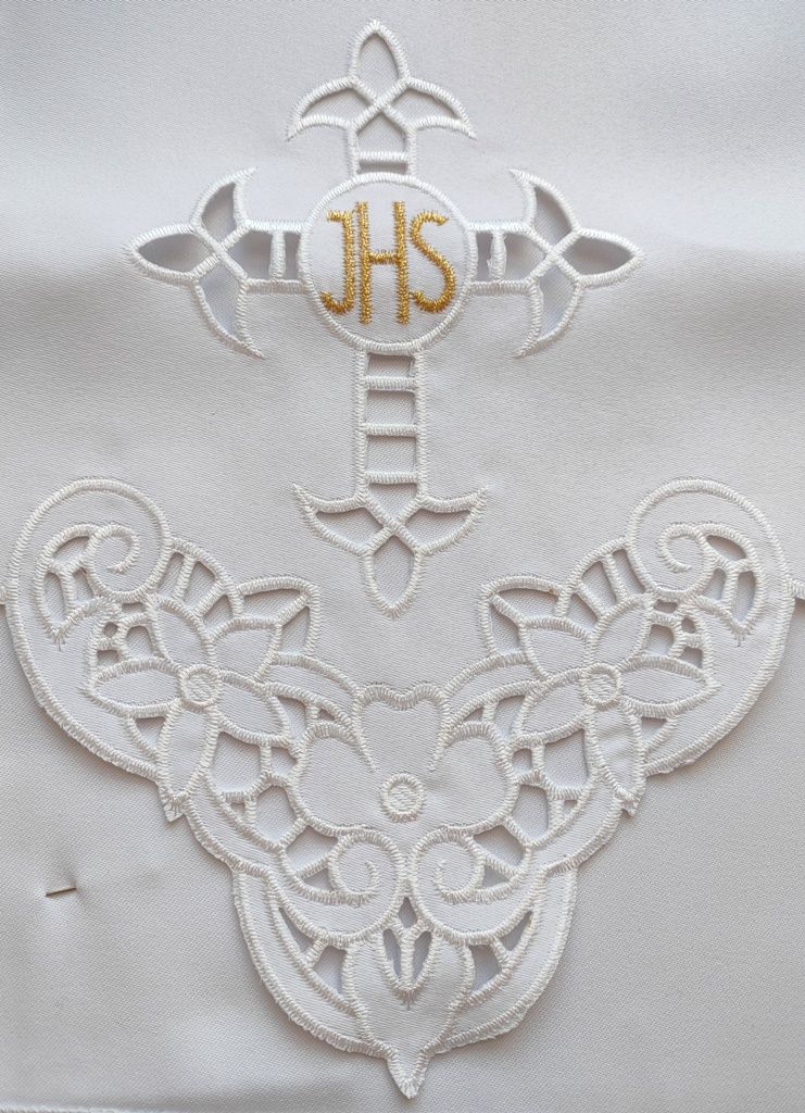 Obrus ołtarzowy haftowany - wzór eucharystyczny (96) - zdjęcie 2 - Obrus ołtarzowy haftowany - wzór eucharystyczny (96)