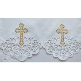 Obrus ołtarzowy haftowany - wzór eucharystyczny (111) - OBRUSY OŁTARZOWE - Nowość