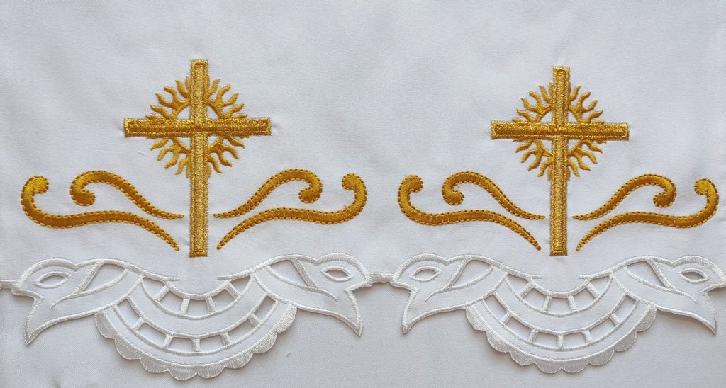 Obrus ołtarzowy haftowany - wzór eucharystyczny (116)