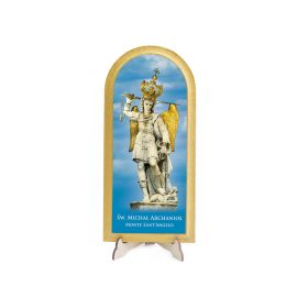 Święty Michał Archanioł - Obraz półokrągły - Obrazek religijny płyta HDF - Nowość