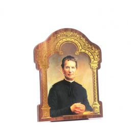 Święty Jan Bosko - Obrazek HDF ze złotą ramką - Obrazek religijny płyta HDF - Nowość