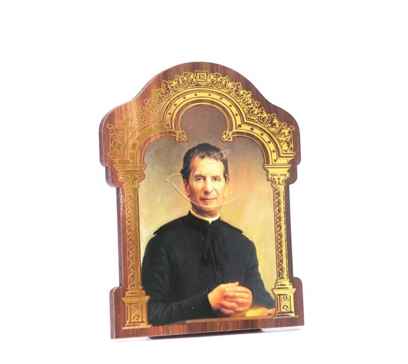 Święty Jan Bosko - Obrazek HDF ze złotą ramką